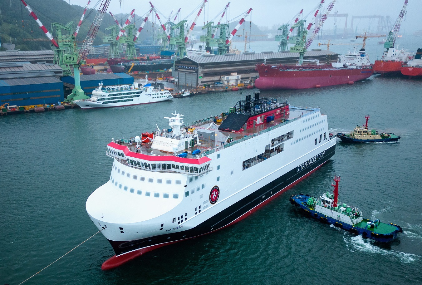 New Steam Packet Ferry Manxman Floated In South Korea | Iomtoday.co.im